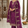 Gorgeous Purple PV Cotton Salwar Suit with Embroidery Work for Women