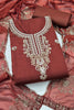 Radiant Rust Red PV Cotton Salwar Suit with Embroidery Work and Dupatta for Women