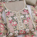 Sophisticated Gray PV Cotton Salwar Suit with Embroidery Work and Dupatta for Women