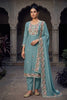 Trendy Sky Blue PV Cotton Salwar Suit with Designer Embroidery Work and Dupatta for Women