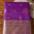 Elegant Purple Silk Woven Designer Saree with Zari Border for Women