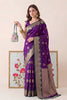 Elegant Purple Silk Woven Designer Saree with Zari Border for Women