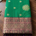 Lovely Green Silk Woven Designer Saree with Zari Border for Women