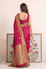 Beautiful Rani Pink Silk Woven Designer Saree with Zari Border for Women