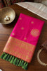 Beautiful Rani Pink Silk Woven Designer Saree with Zari Border for Women