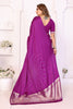 Stylish Purple Satin Silk Bandhej Printed Saree with Designer Weaving Pallu for Women