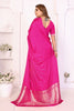 Beautiful Rani Pink Satin Silk Bandhej Printed Saree with Designer Weaving Pallu for Women