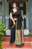 Elegant Black Linen Silk Zari Weaving Designer Saree for Women