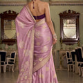 Wonderful Mauve Satin Silk Woven Jacquard Designer Saree for Women