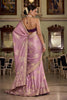 Wonderful Mauve Satin Silk Woven Jacquard Designer Saree for Women