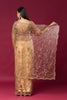 Stylish Beige Net Sequin Embroidery Work Designer Saree for Women