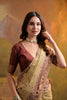 Elegant Beige Muga Cotton Jamdani Weaving Designer Saree for Women