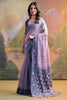 Stylish Lavender Muga Cotton Jamdani Weaving Designer Saree for Women