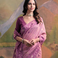Beautiful Pink Muga Cotton Jamdani Weaving Designer Saree for Women