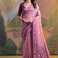 Beautiful Pink Muga Cotton Jamdani Weaving Designer Saree for Women