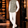 Sophisticated Olive Green Lachka Silk Designer Nehru Jacket for Men with Chawal-Taka Work