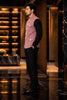 Elegant Mauve Pink Lachka Silk Designer Nehru Jacket for Men with Chawal-Taka Work