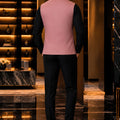 Elegant Mauve Pink Lachka Silk Designer Nehru Jacket for Men with Chawal-Taka Work