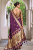 Regal Deep Purple Silk Woven Designer Saree for Women