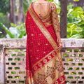 Striking Red Silk Woven Designer Saree for Women