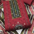 Elegant Maroon Cotton Silk Salwar Suit with Printed Design and Hand Work for Women