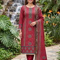 Elegant Maroon Cotton Silk Salwar Suit with Printed Design and Hand Work for Women