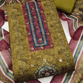 Sophisticated Olive Green Cotton Silk Salwar Suit with Printed Design and Hand Work for Women