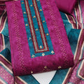 Enchanting Magenta Cotton Silk Designer Salwar Suit with Printed Design and Hand Work for Women
