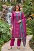 Enchanting Magenta Cotton Silk Designer Salwar Suit with Printed Design and Hand Work for Women