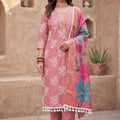 Charming Pink Cotton Silk Salwar Suit and Printed Dupatta for Women
