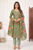 Sophisticated Olive Green Silk Salwar Suit Printed Dupatta for Women