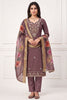 Lovely Mauve Silk Salwar Suit Printed Dupatta for Women