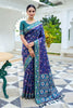 Royal Blue Silk Woven Designer Saree for Women