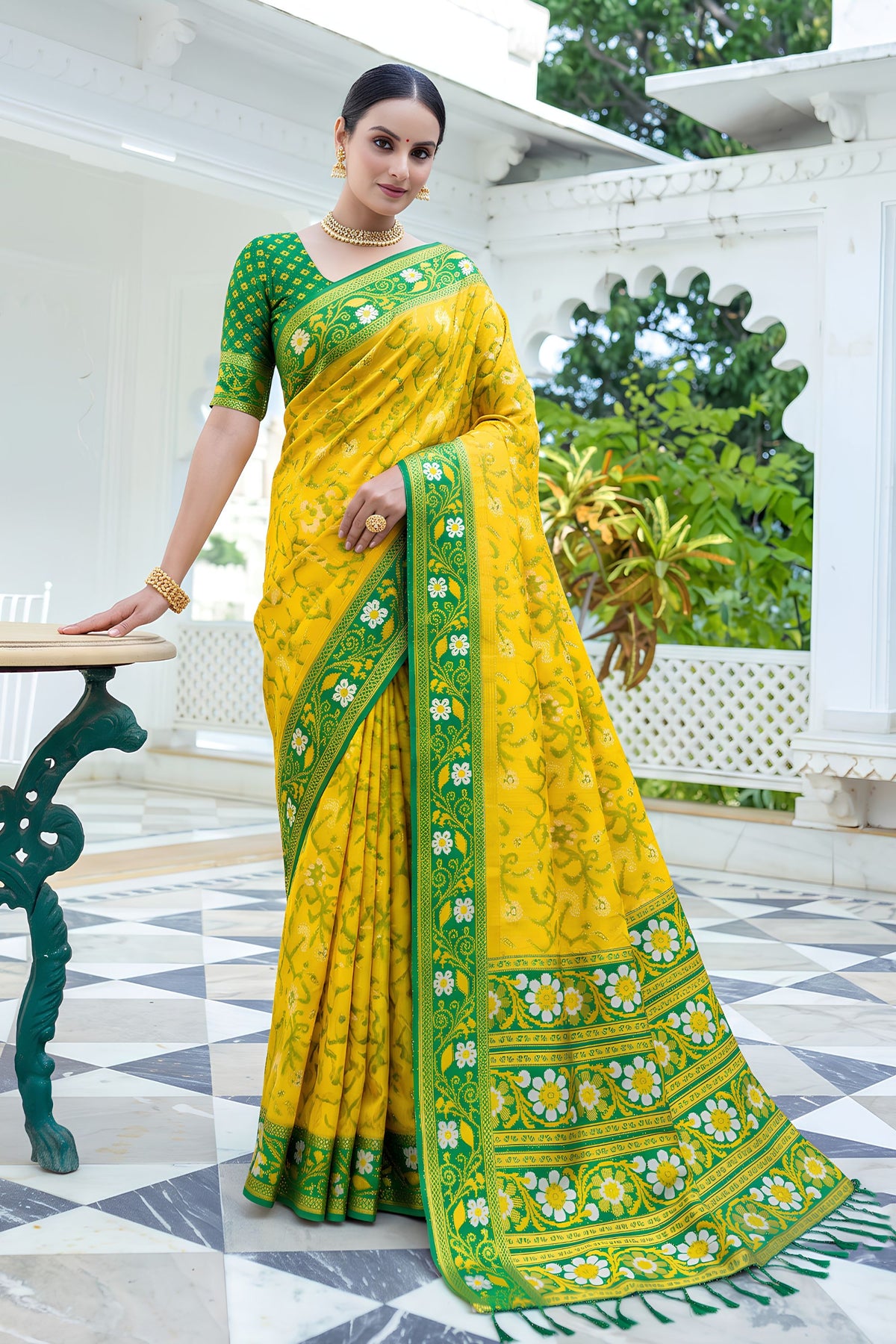 Vibrant Mustard Yellow Silk Woven Designer Saree for Women