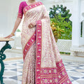 Elegant Cream Silk Woven Designer Saree for Women