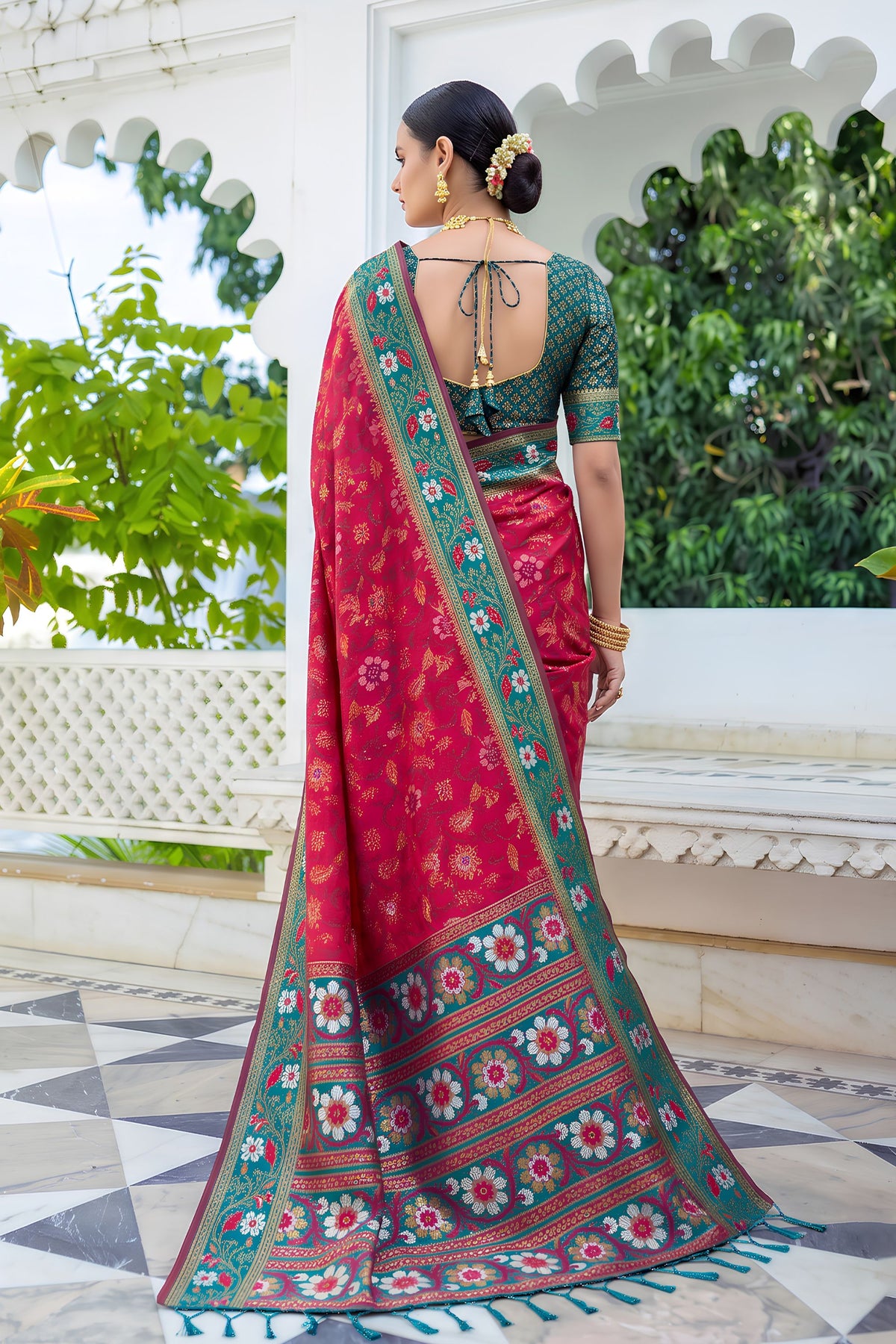 Radiant Rani Pink Silk Woven Designer Saree for Women
