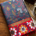 Striking Charcoal Grey Silk Woven Designer Saree for Women