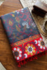 Striking Charcoal Grey Silk Woven Designer Saree for Women