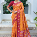 Gorgeous Mustard Orange Silk Woven Designer Saree for Women