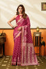 Charming Rani Pink Cotton Silk Woven Jacquard Designer Saree