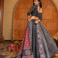 Black and Brown Embroidered Crepe Lehenga Choli with Dupatta for Navratri