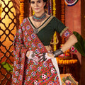 White and Green Traditional Lehenga Choli with Mirror and Embroidery Work