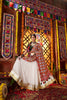 White and Green Traditional Lehenga Choli with Mirror and Embroidery Work