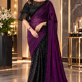 Luxury Black Georgette Silk Saree with Sequin Work For Women