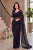 Elegant Black NC Moss Saree with Sequin Embroidery Work for Women