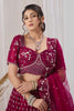 Exquisite Magenta Net Designer Lehenga Choli with Heavy Embroidery Work and Dupatta for Women