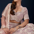 Stylish Blush Pink Georgette Designer Lehenga Choli with Heavy Embroidery Work and Dupatta
