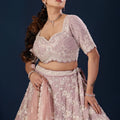 Stylish Blush Pink Georgette Designer Lehenga Choli with Heavy Embroidery Work and Dupatta