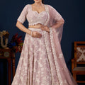 Stylish Blush Pink Georgette Designer Lehenga Choli with Heavy Embroidery Work and Dupatta