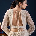 Elegant Ivory White Net Designer Lehenga Choli with Heavy Embroidery Work and Dupatta